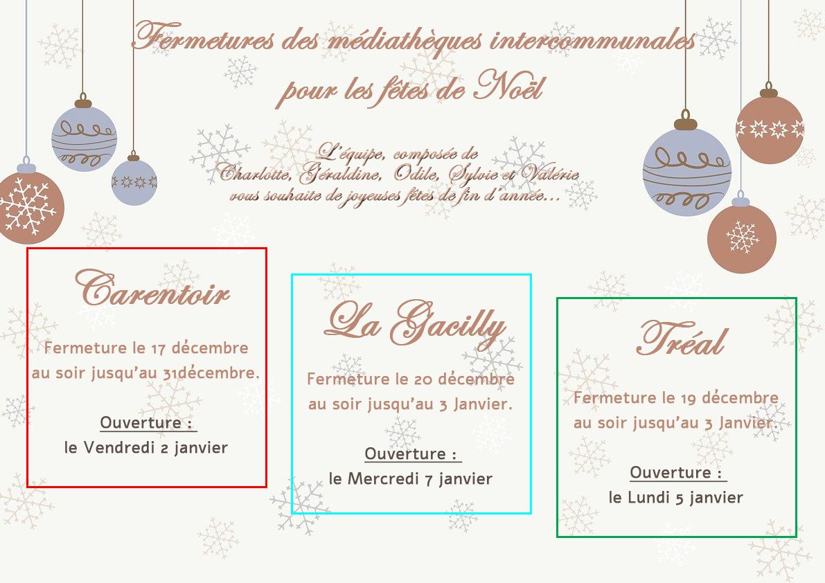 Affiche fermetures Noel